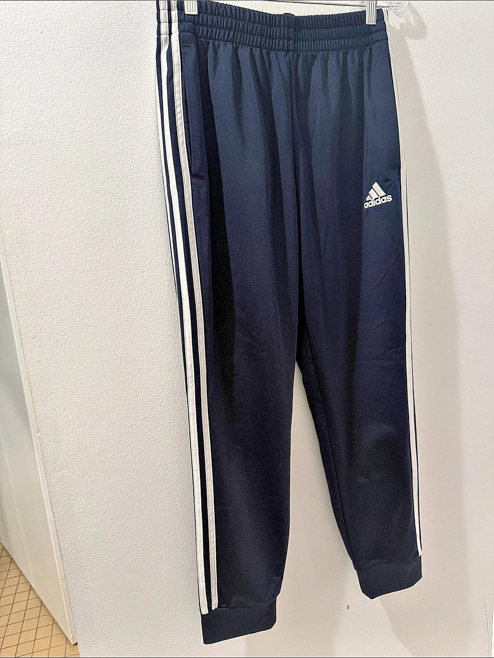 adidas Primegreen Striped Track Pants in Blue Size Small